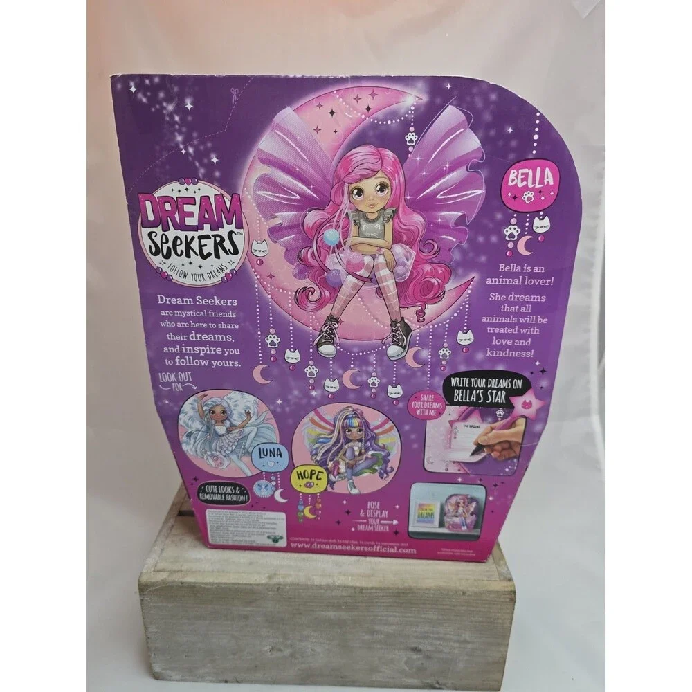 Moose Toys Dream Seekers Bella 14” Fairy Doll Pink Hair Wings New in Box
